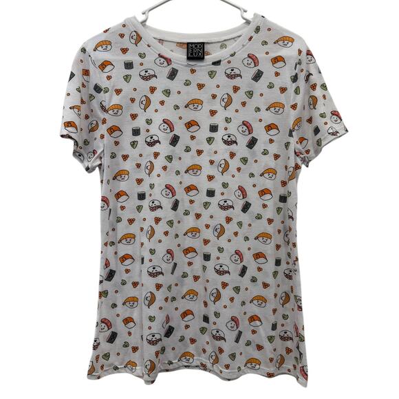 Modern Lux Tops - Modern Lux White Sushi Graphic Tee Size Large Kids